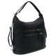 Černá velká dámská zipová kabelka v kombinaci batohu Coretta