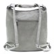 Světle šedá velká dámská zipová kabelka v kombinaci batohu Coretta
