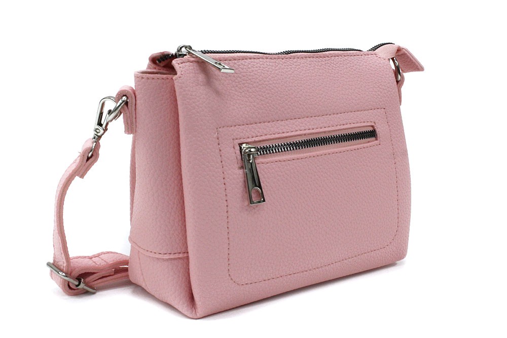 Růžová zipová crossbody dámská kabelka Joyanna