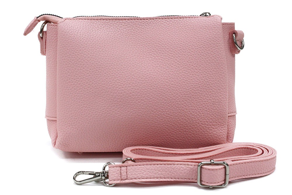 Růžová zipová crossbody dámská kabelka Joyanna