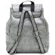 Stříbrný dámský klopnový batoh s přední kapsou Adreea