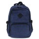 Tmavě modrý studentský prostorný zipový batoh Maxton