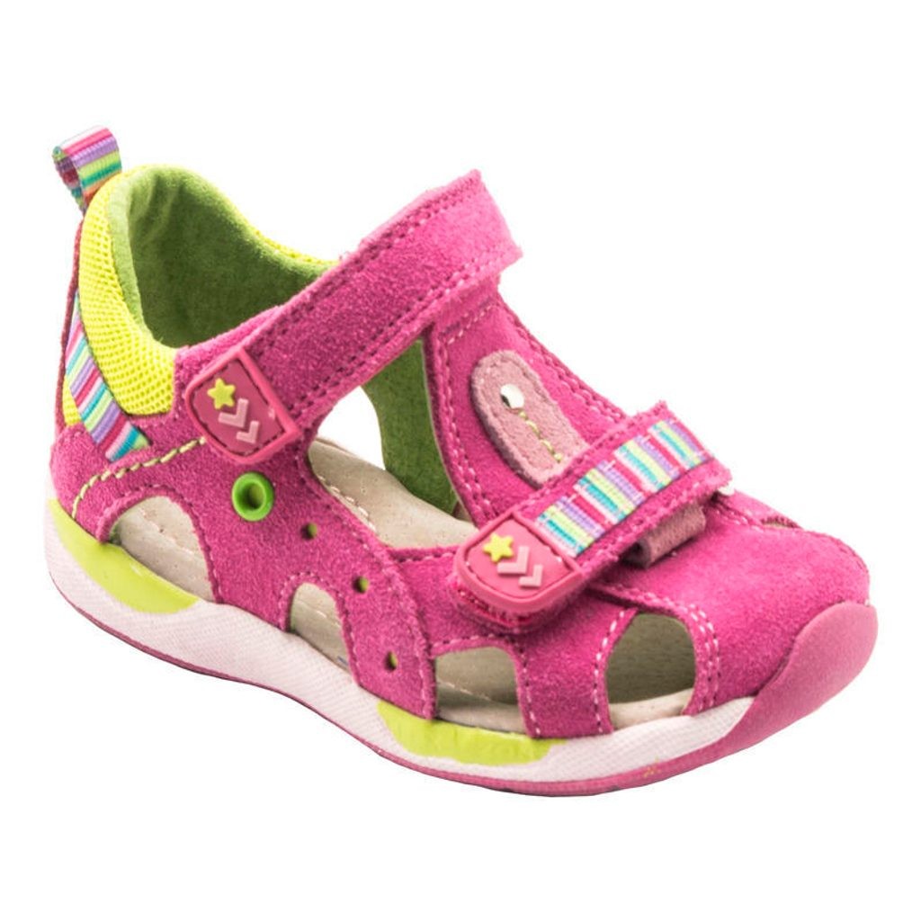 Růžové dívčí kožené sandály Valerio, Velikost 20