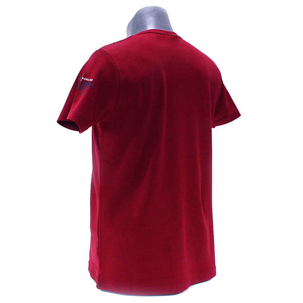 Tmavě červené pánské tričko s knoflíčky Kolton