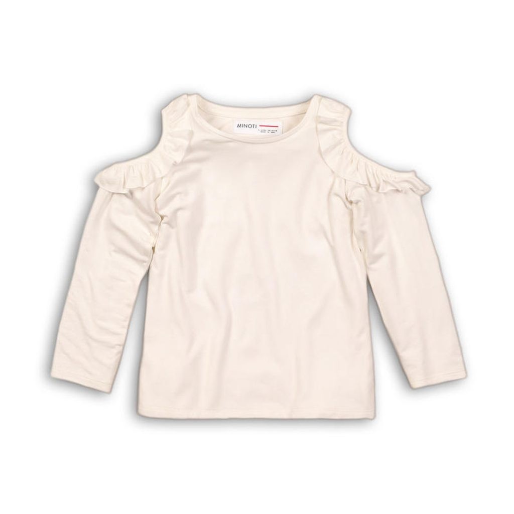 Bílé dívčí tričko s dlouhým rukávem a holými rameny Jools - velikost 98 až 128