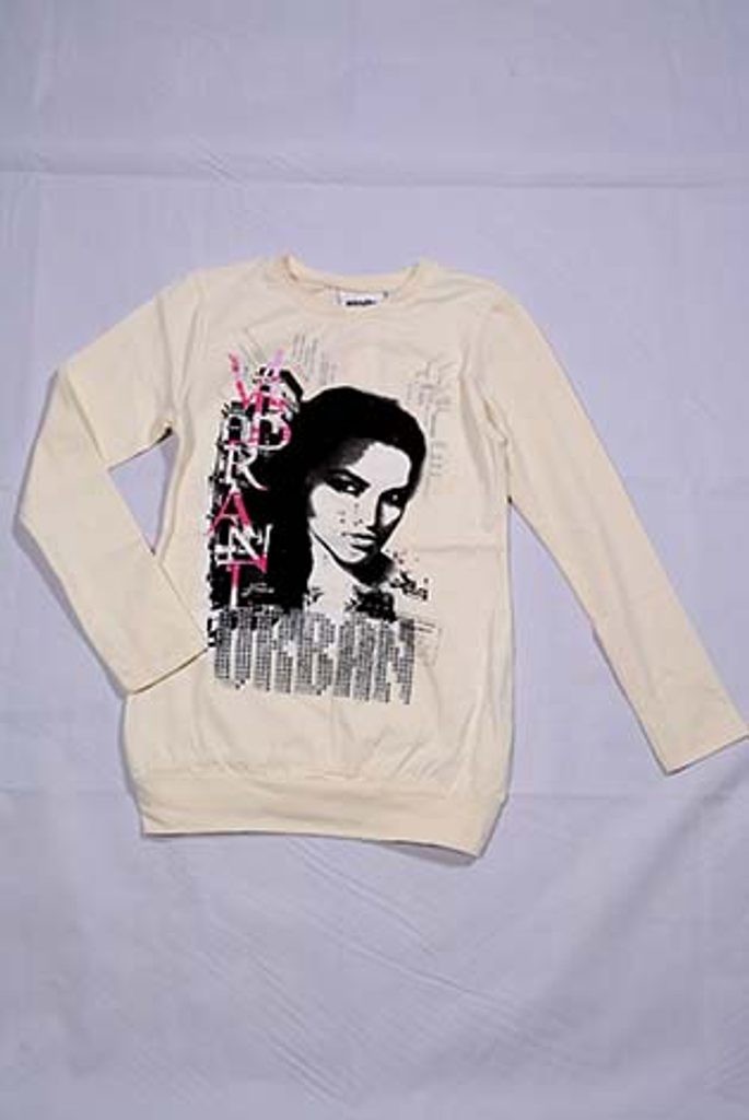 Krémové dívčí triko s dlouhým rukávem Lotty - velikost - 134/152, Velikost 152