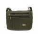 Zelenohnědá pánská látková crossbody taška Jionni