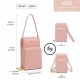 Světle růžová zipová crossbody dámská kabelka Jineen
