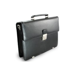 Černá manažerská aktovka z pravé kůže Monades