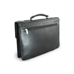Černá manažerská aktovka z pravé kůže Olliver