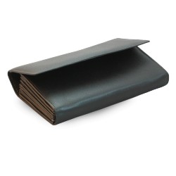 Černá kožená číšnická peněženka Nolan