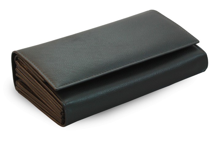 Černá kožená číšnická peněženka Kaeden