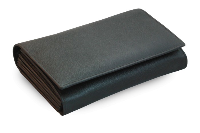 Černá kožená číšnická peněženka Lila