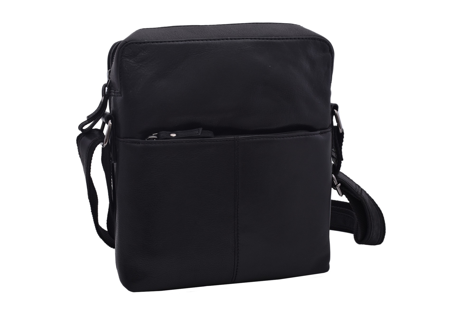 Černá pánská kožená crossbody taška Rastus