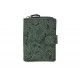 Tmavě zelená dámská kožená peněženka se zápinkou Amlodi