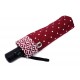 Vínově červený puntíkovaný skládací plně automatický dámský deštník Alaya