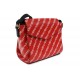 Černočervená dámská klopnová kabelka s potiskem Carbrey
