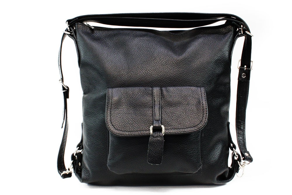Černá dámská kabelka s kombinací batohu Jawell