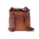 Tmavě hnědá velká dámská kožená kabelka s kombinací batohu Beauvais