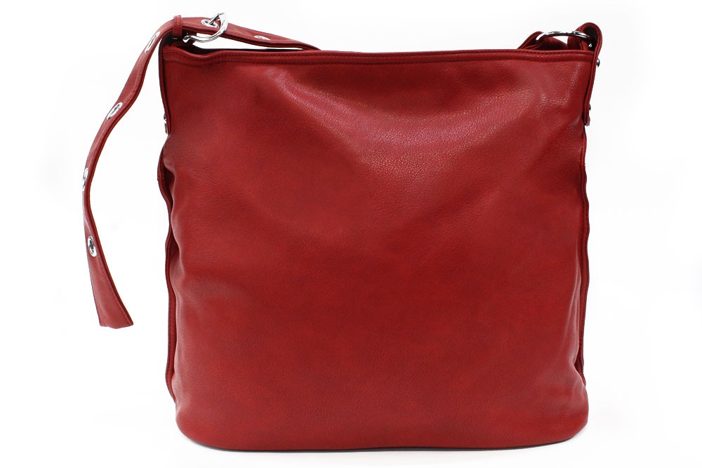 Červená dámská zipová kabelka do ruky i přes rameno Brylee