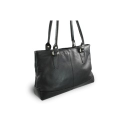 Černá elegantní zipová kabelka z pravé kůže Arya