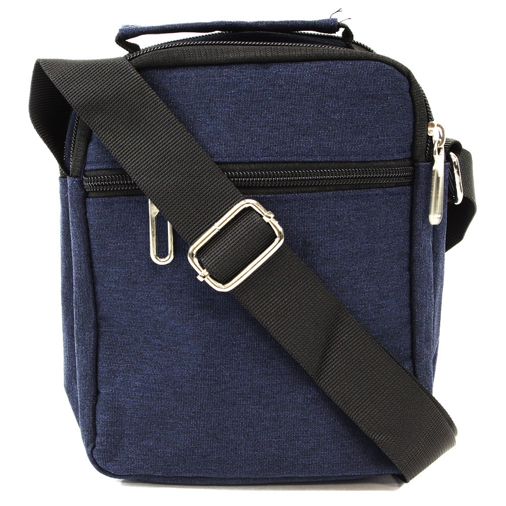 Tmavě modrá menší pánská praktická zipová crossbody taška Erick