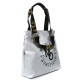 Stříbrná prostorná dámská zipová taška Averie