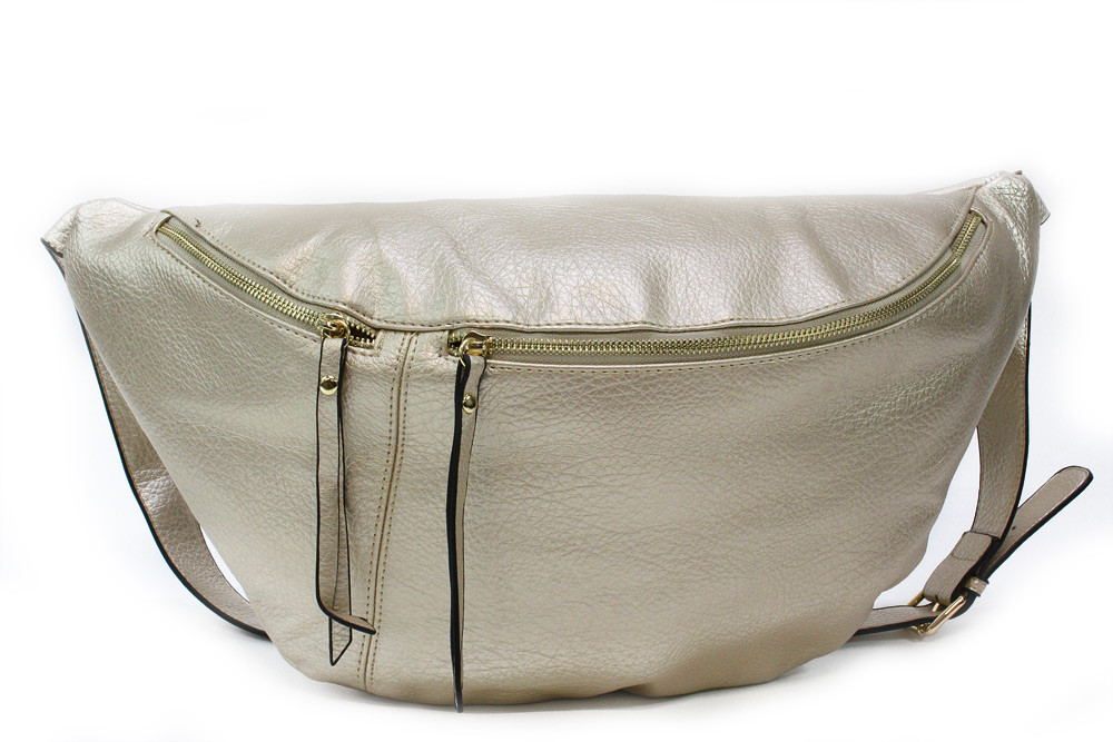 Zlatá trendy dámská crossbody ledvinka Katrina