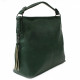 Tmavě zelená velká dámská zipová kabelka přes rameno Clarissa